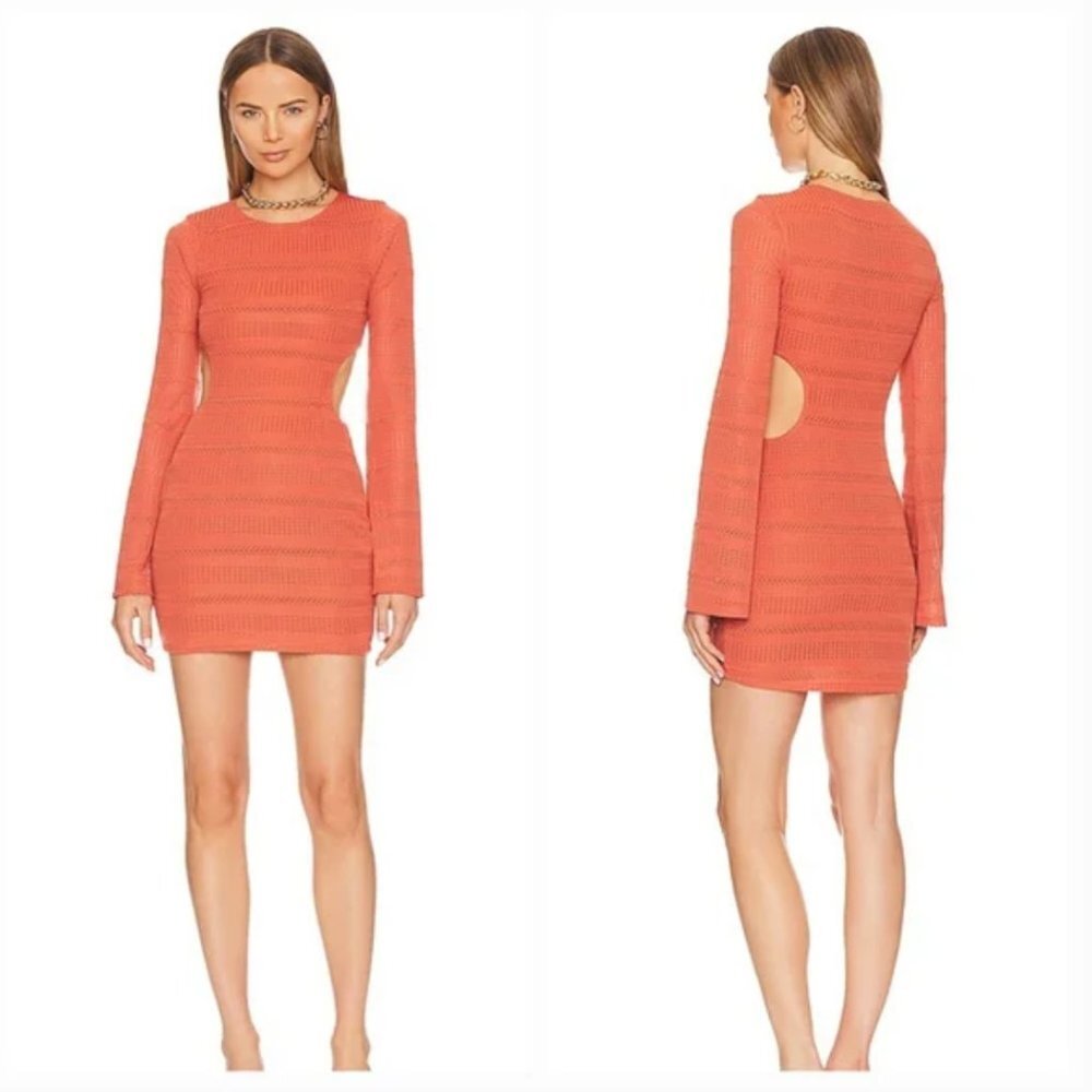 Tularosa Coco Cutout Mini Dress in Salmon Size Small